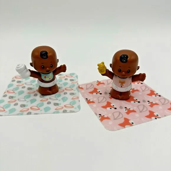 Fisher-Price Little People Snuggle Twins Boys African American Toddler Toys FP - Picture 3 of 9